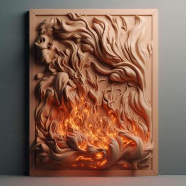 Patterns and decorations fire 2 3d model